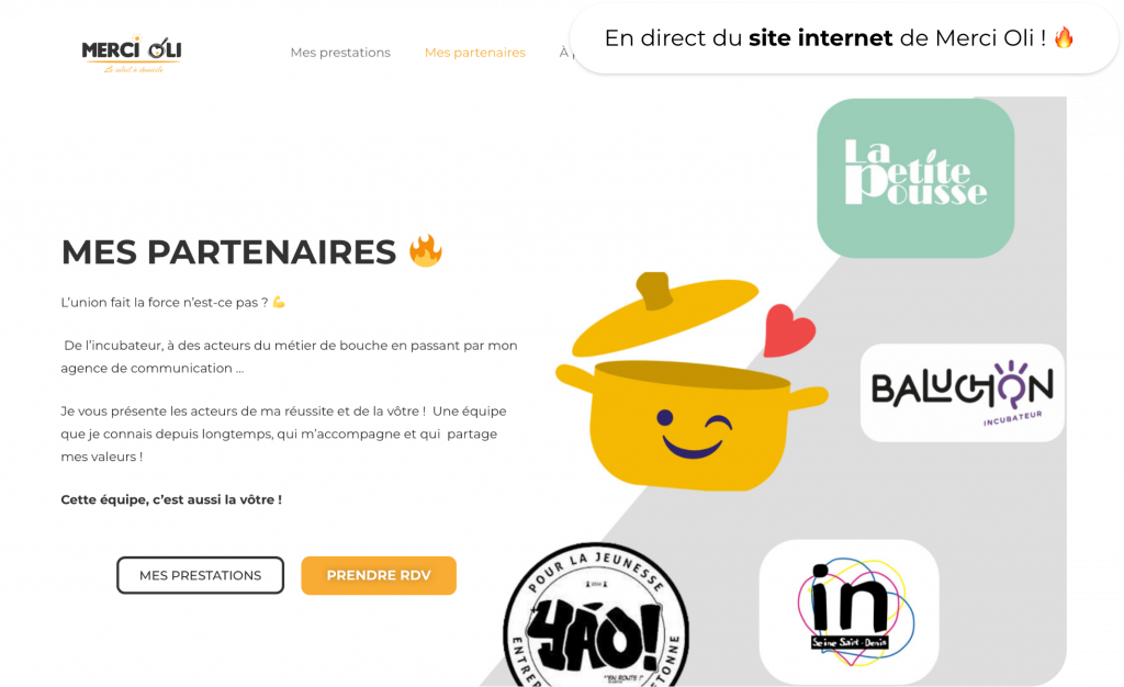Exemple d'un site internet réalisé par La Petite Pousse
